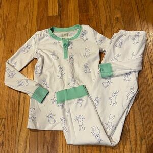The Beaufort Bonnet Company White and Green Pajama Set